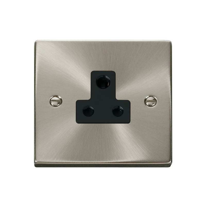 CLICK VPSC038BK 5A ROUND PIN SOCKET OUTLET BLK