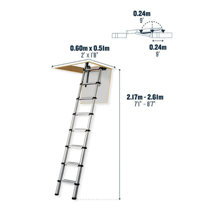 WERNER TELESCOPIC LOFT LADDER 2.6m 30100000