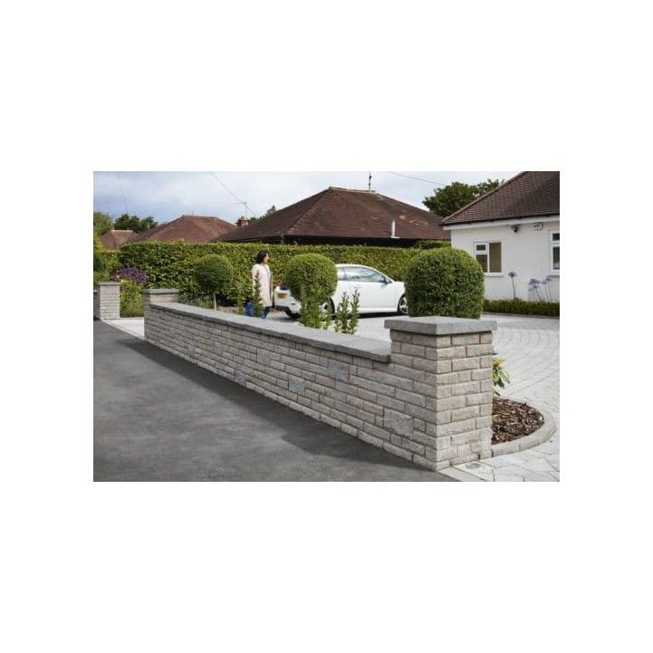 MARSHALLS MARSHALITE WALLING PITCHED FACED 300 x 100 x 65mm ASH MULTI WA2154100
