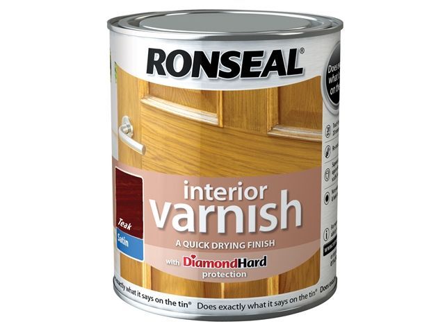 RONSEAL INTERIOR COLOURED VARNISH 750ml SATIN TEAK 36839