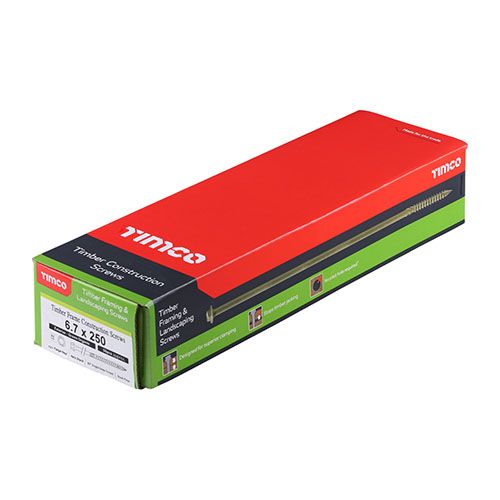 TIMCO INDEX SCREW HEX 6.7 x 250mm (BOX 50) GREEN 250IN