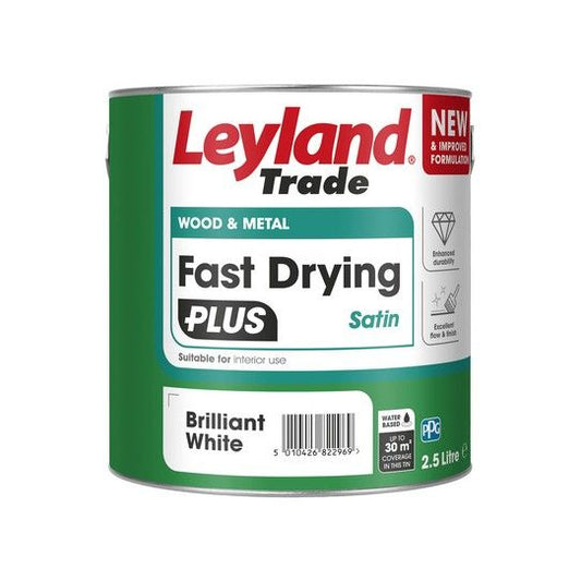 LEYLAND FAST DRYING PLUS SATIN 2.5l BRILLIANT WHITE 447572