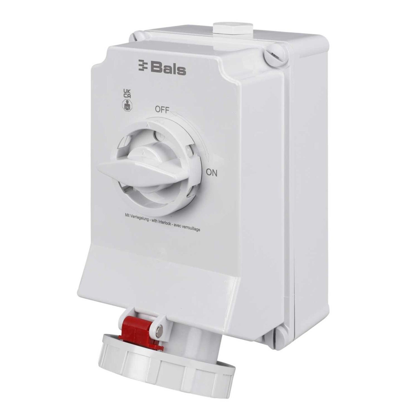 Ceenorm 63A 3P+E 415V Switched Interlocked Socket IP67