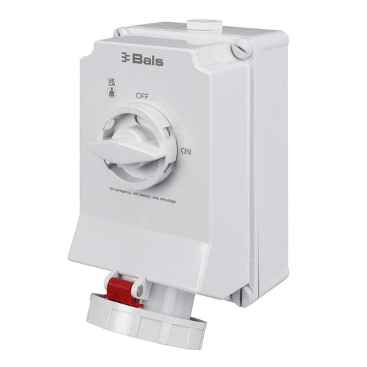 Ceenorm 63A 3P+E 415V Switched Interlocked Socket IP67