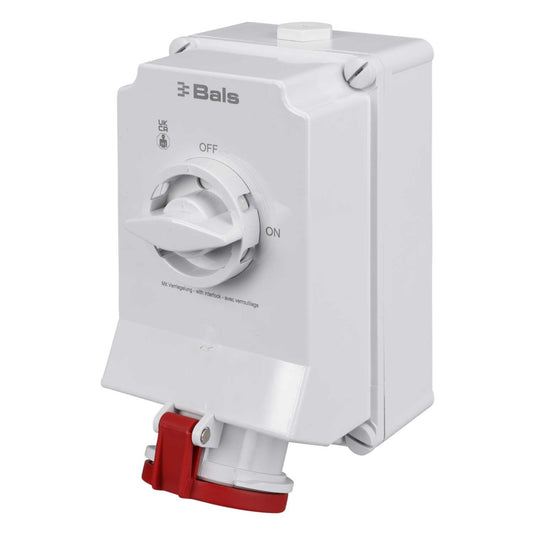 Ceenorm 63A 3P+N+E 415V Switched Interlocked Socket IP44
