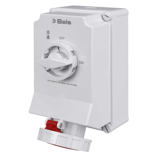 Ceenorm 63A 3P+N+E 415V Switched Interlocked Socket IP67