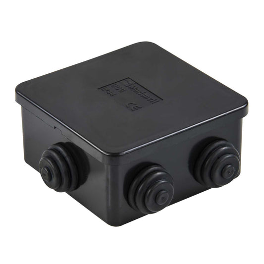 MCG 80mm x 80mm x 40mm Plastic Adaptable Box IP44 Black