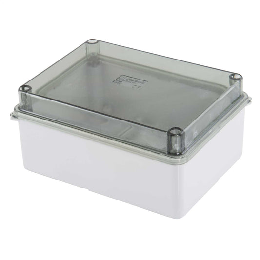 MCG 110mm x 150mm x 70mm Plastic Adaptable Box Grey with Clear Lid IP66