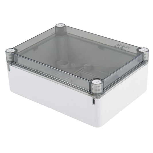 MCG 140mm x 190mm x 75mm Plastic Adaptable Box Grey with Clear Lid IP66