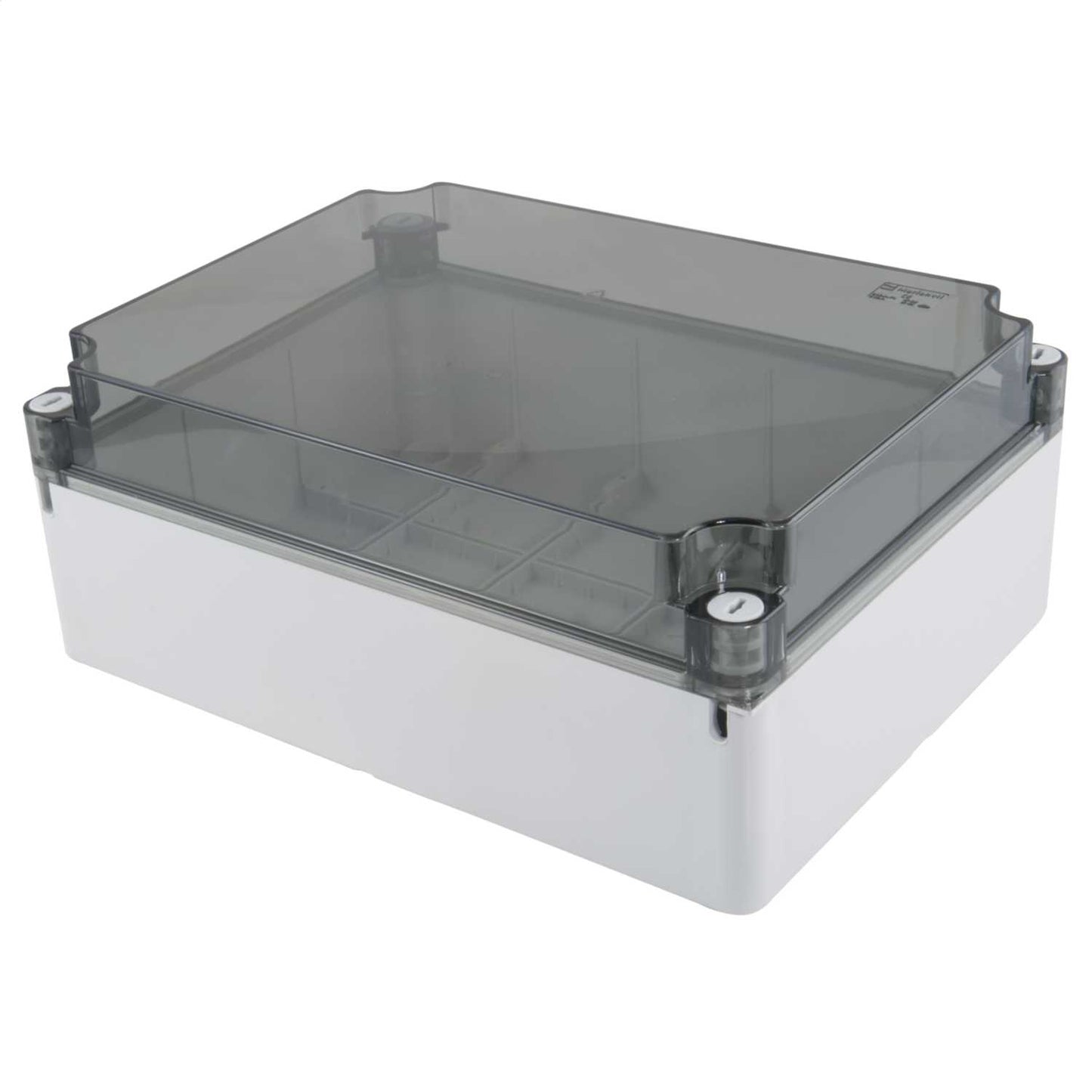 MCG 220mm x 300mm x 120mm Plastic Adaptable Box Grey with Clear Lid IP66