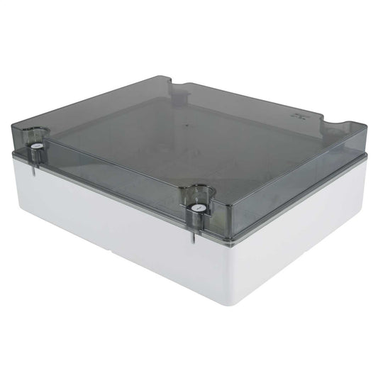 MCG 300mm x 376mm x 120mm Plastic Adaptable Box with Clear Lid Grey IP66