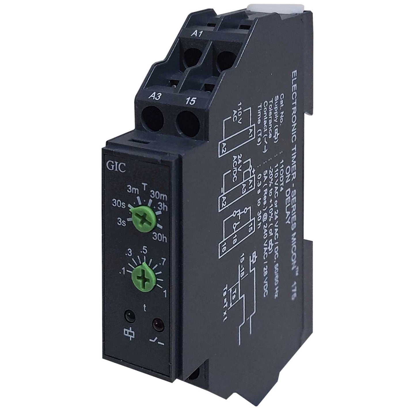 GIC 6A 24V AC/DC / 110V AC DIN Rail Mounted On Delay Timer Spco