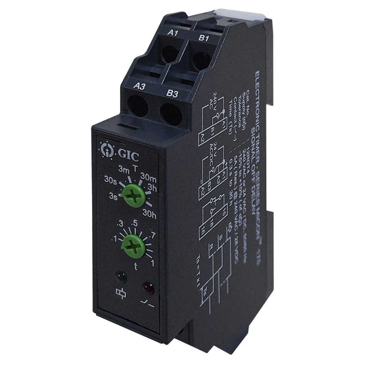 GIC 5A 24V AC/DC / 230V AC DIN Rail Mounted Off Delay Timer Spco