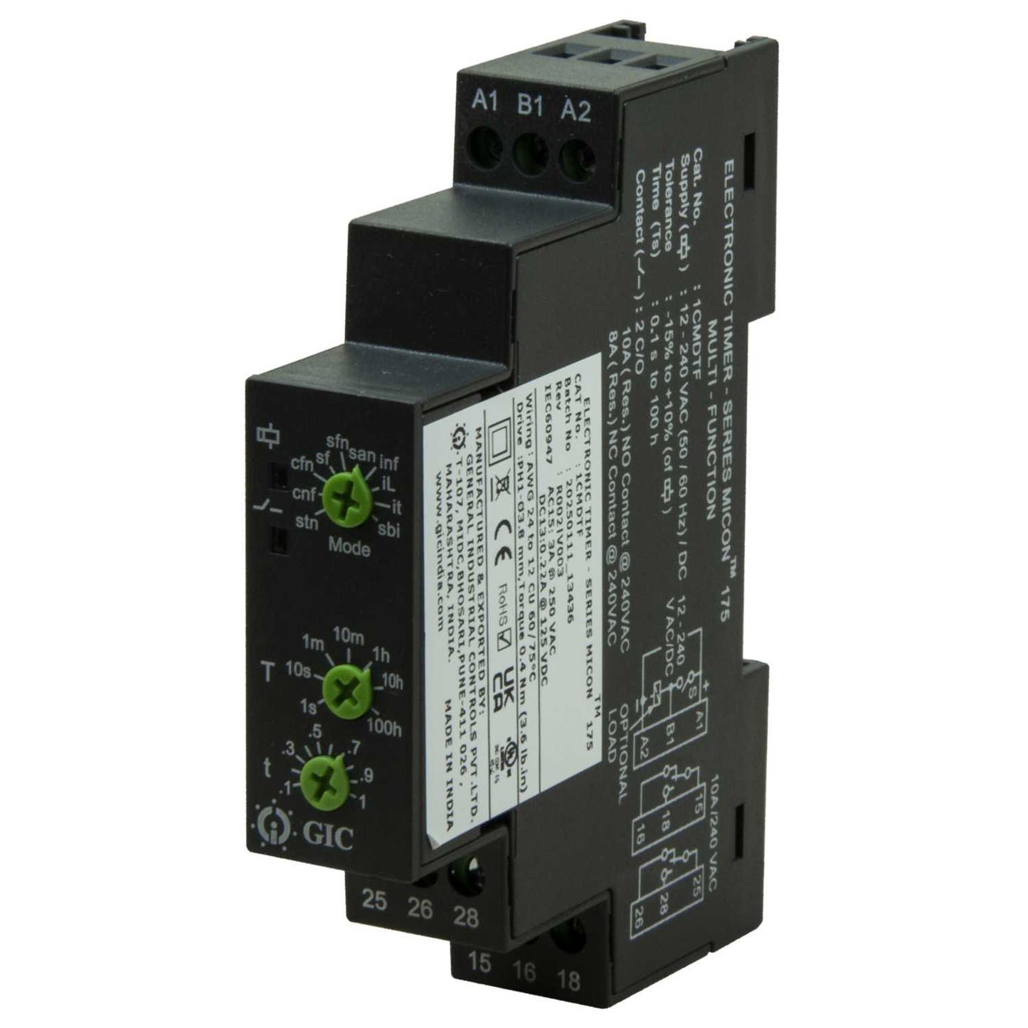 GIC 8A 12-230V AC / DC Multi Function Timer Relay Dpco