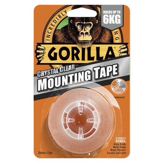 Gorilla Mounting Tape Crystal Clear (1.52m Roll)