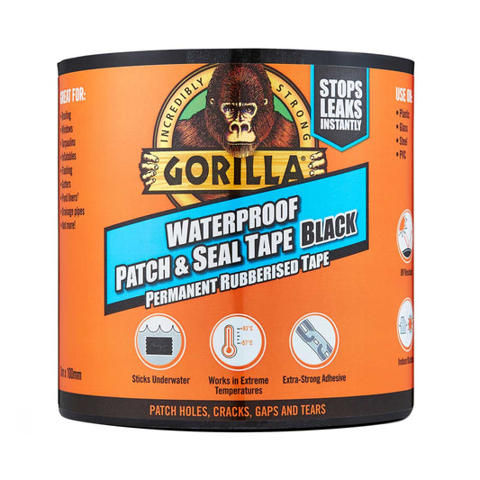 Gorilla Waterproof Patch and Seal Tape Black (3m Roll)