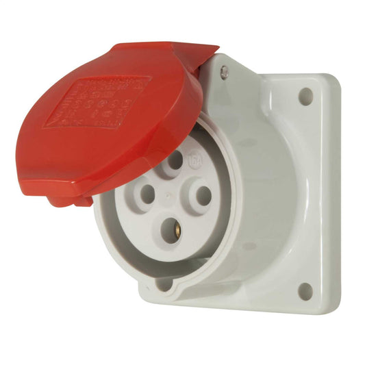 Walther 16A 3P+E 415V Panel Mounted Socket IP44