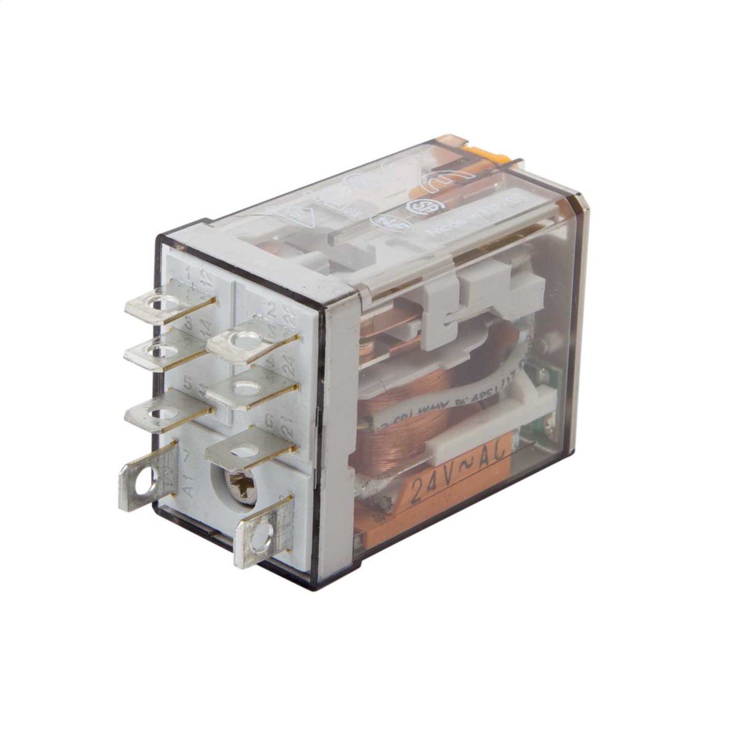 Finder 8 Pin 24V AC 12A 2 Pole Mini Plug In Relay with LED