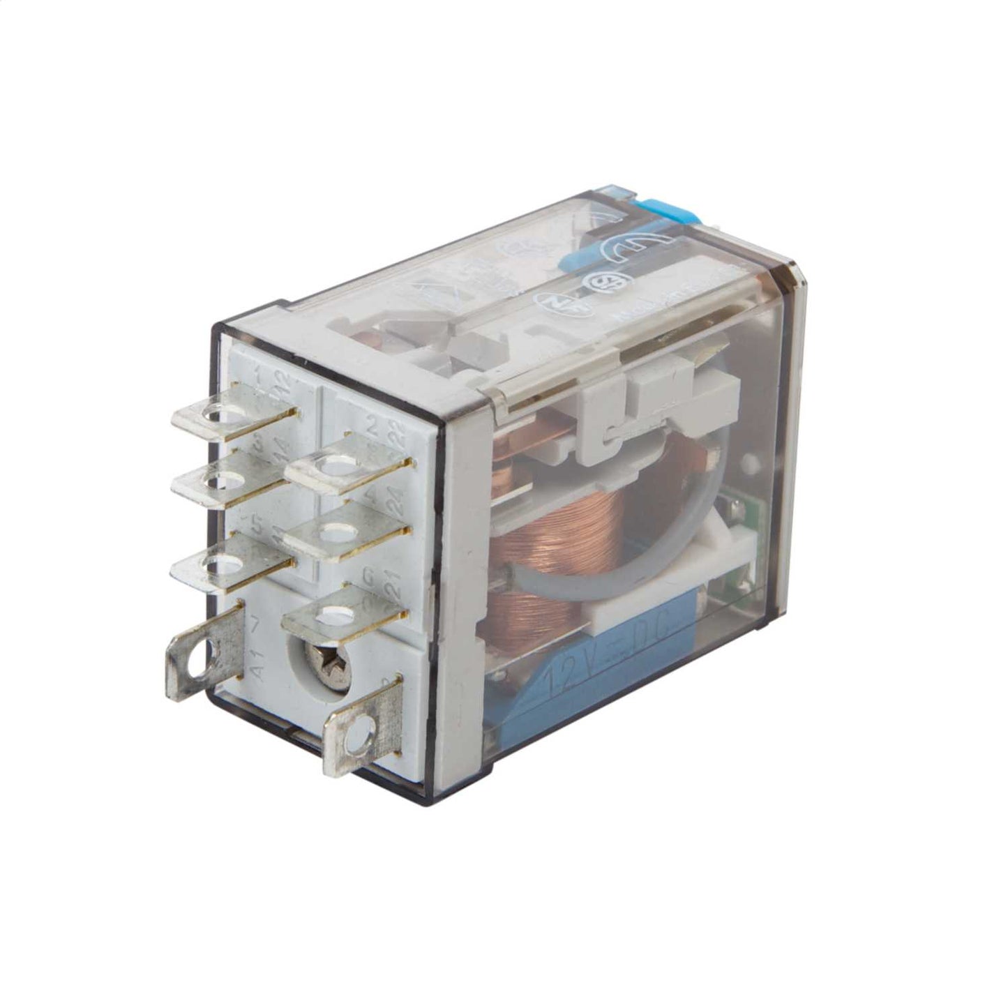 Finder 8 Pin 12V DC 12A 2 Pole Mini Plug In Relay with LED