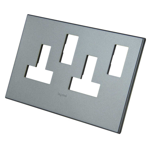 Legrand Arteor 2 Gang Switched Socket Surround Plate Magnesium