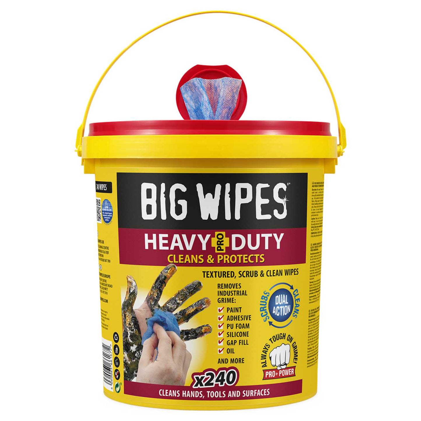 Big Wipes Heavy-Duty Pro+ Wipes Bucket of 240
