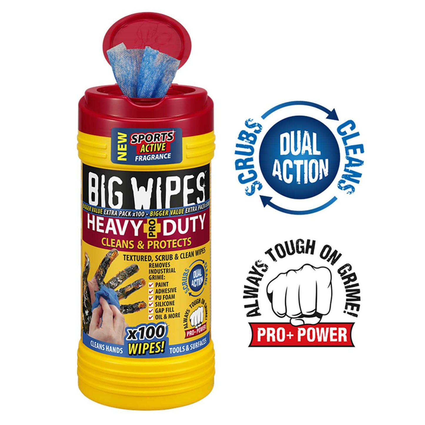 Big Wipes Heavy Duty Pro+ Wipes Tub of 100