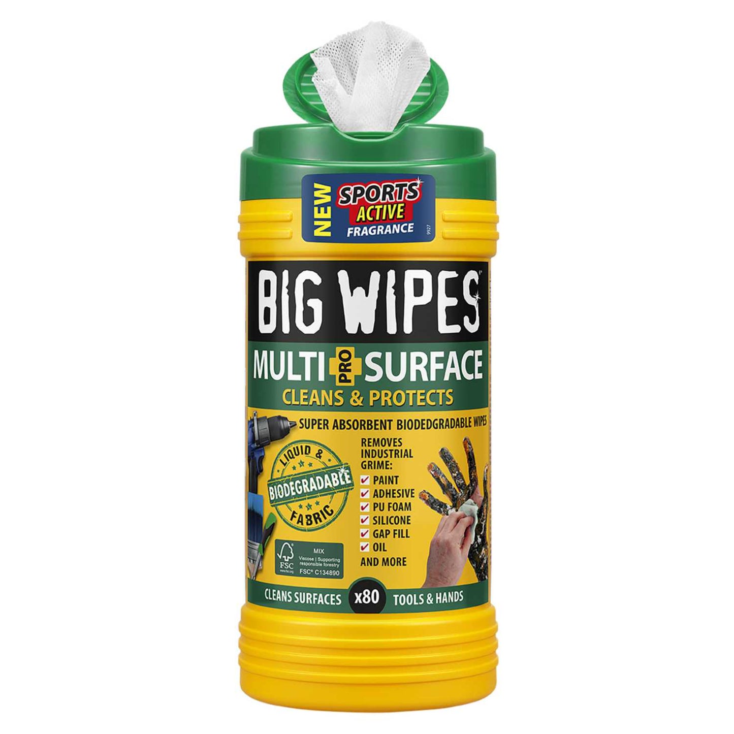 Big Wipes Multi-Surface Bio Pro+ Wipes Tub of 80