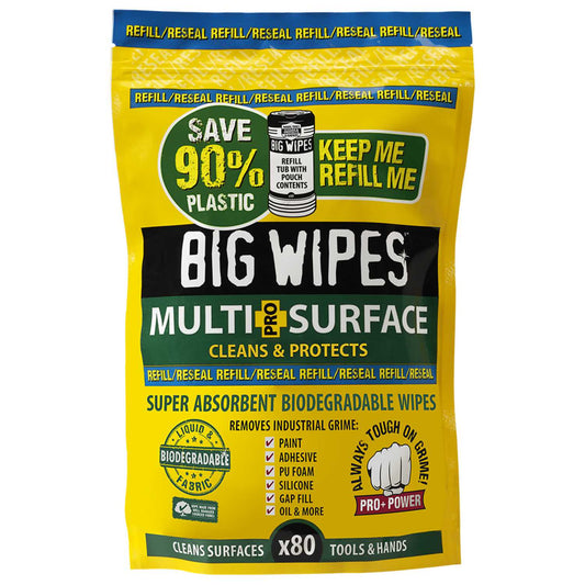 Big Wipes Multi-Surface Bio Pro+ Wipes Refill Pouch of 80