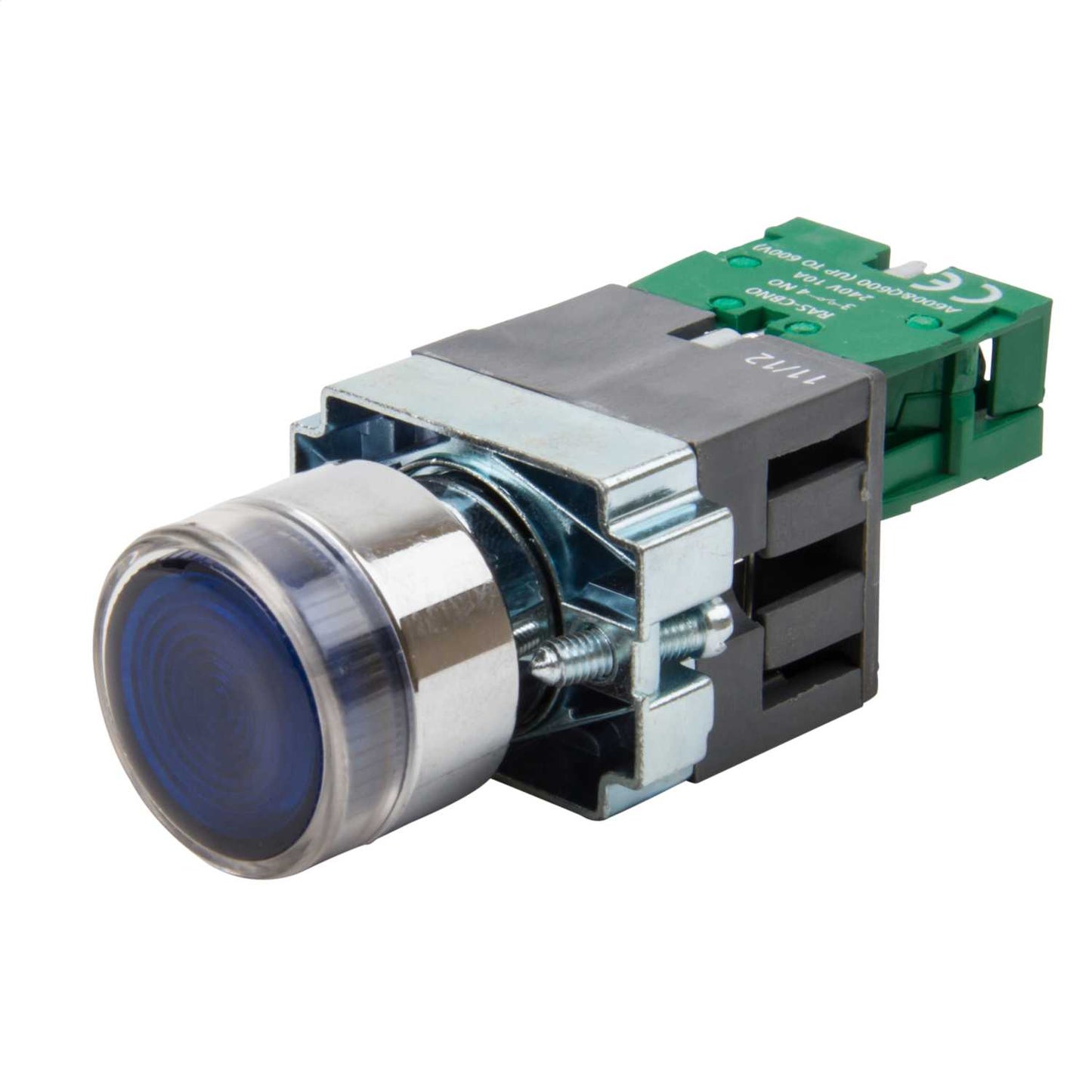 MCG Blue Illuminated Pushbutton 1 NO Contact 230V Lampholder without Lamp