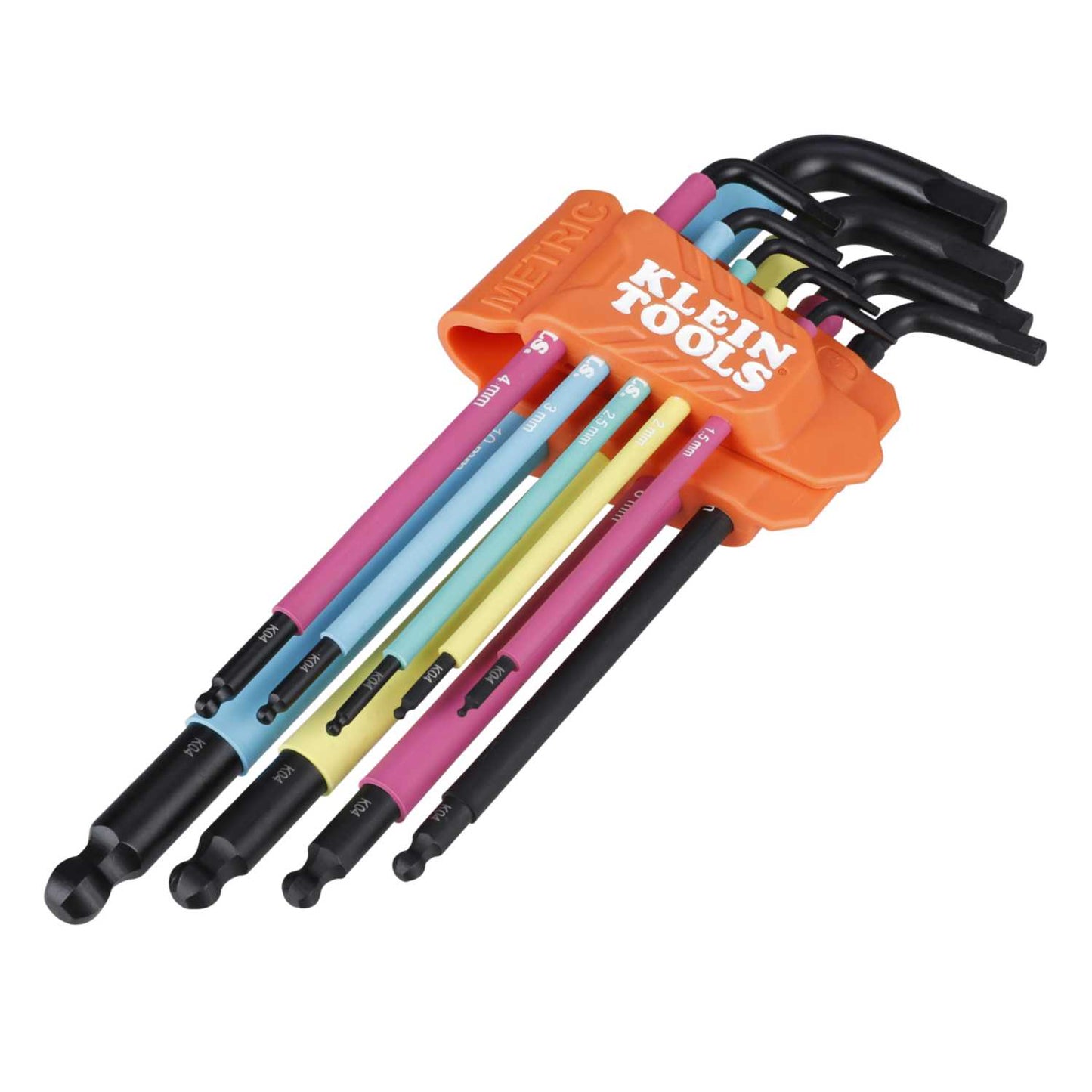 Klein 9 Piece Colour Coded Extra Long L Style Metric Hex Key Caddy Set