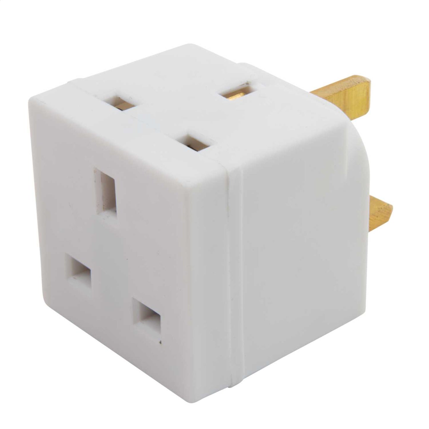 F4P 13A 2 Way Plug In Socket Adaptor White