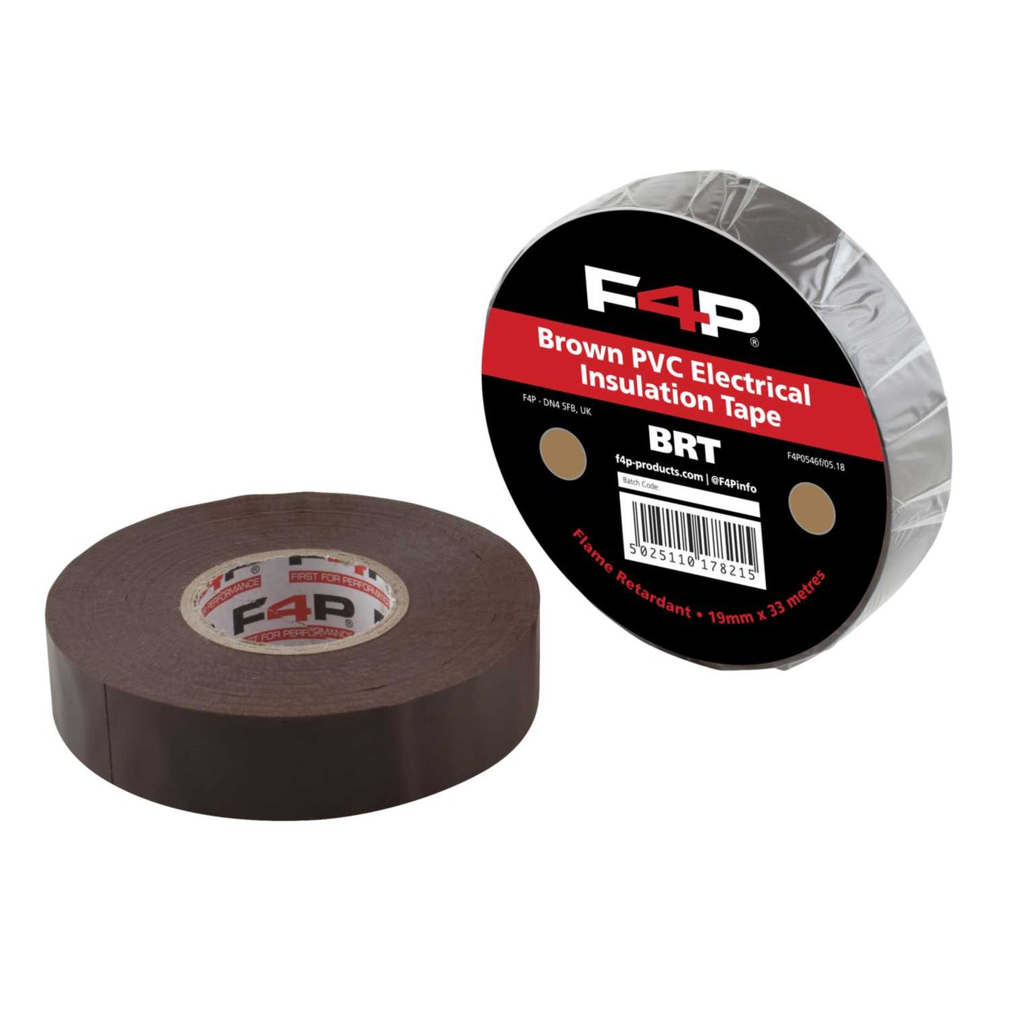 F4P 19mm x 33m PVC Insulation Tape Brown