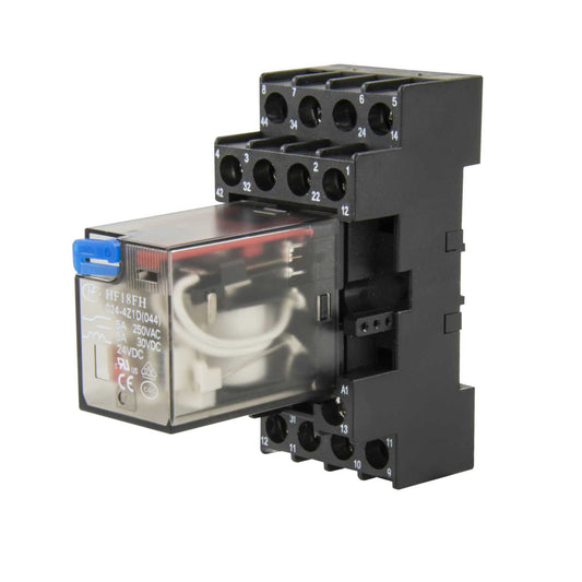 Crompton 14 Pin 24V DC 5A 4 Pole Changeover Miniature Plug In Relay with Base