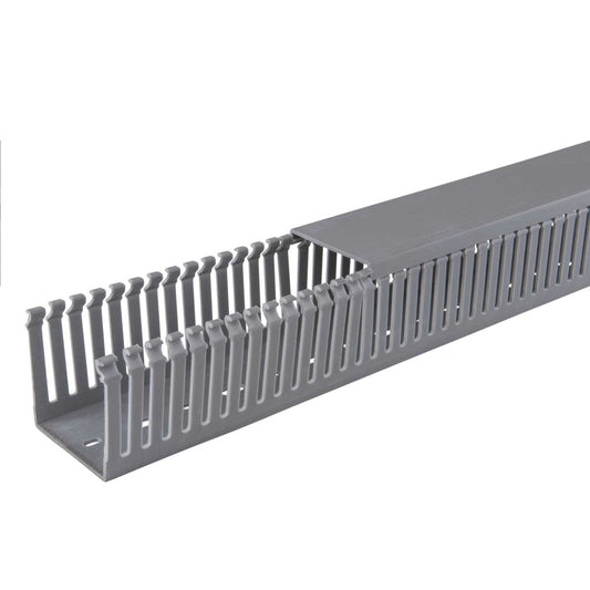 MCG 60mm x 60mm Open Slotted Trunking Grey (2m Length)