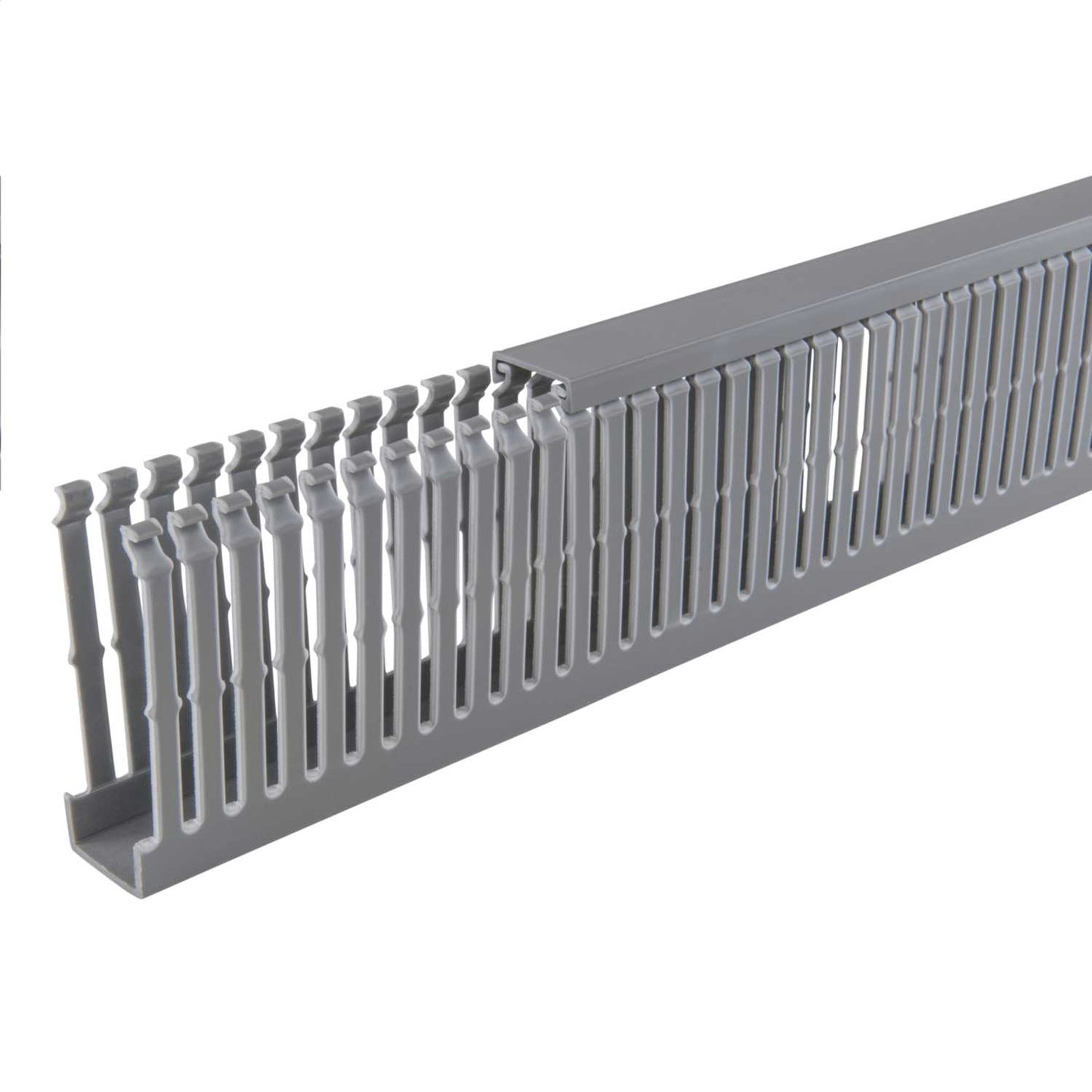 MCG 80mm x 25mm Open Slotted Trunking Grey (2m Length)
