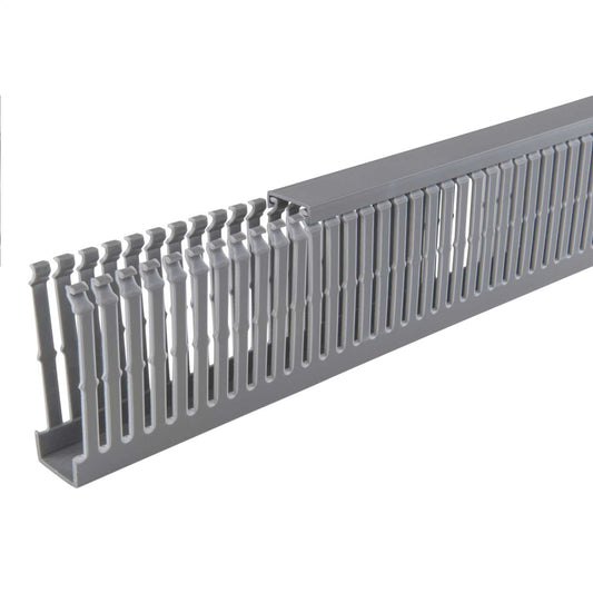 MCG 80mm x 25mm Open Slotted Trunking Grey (2m Length)