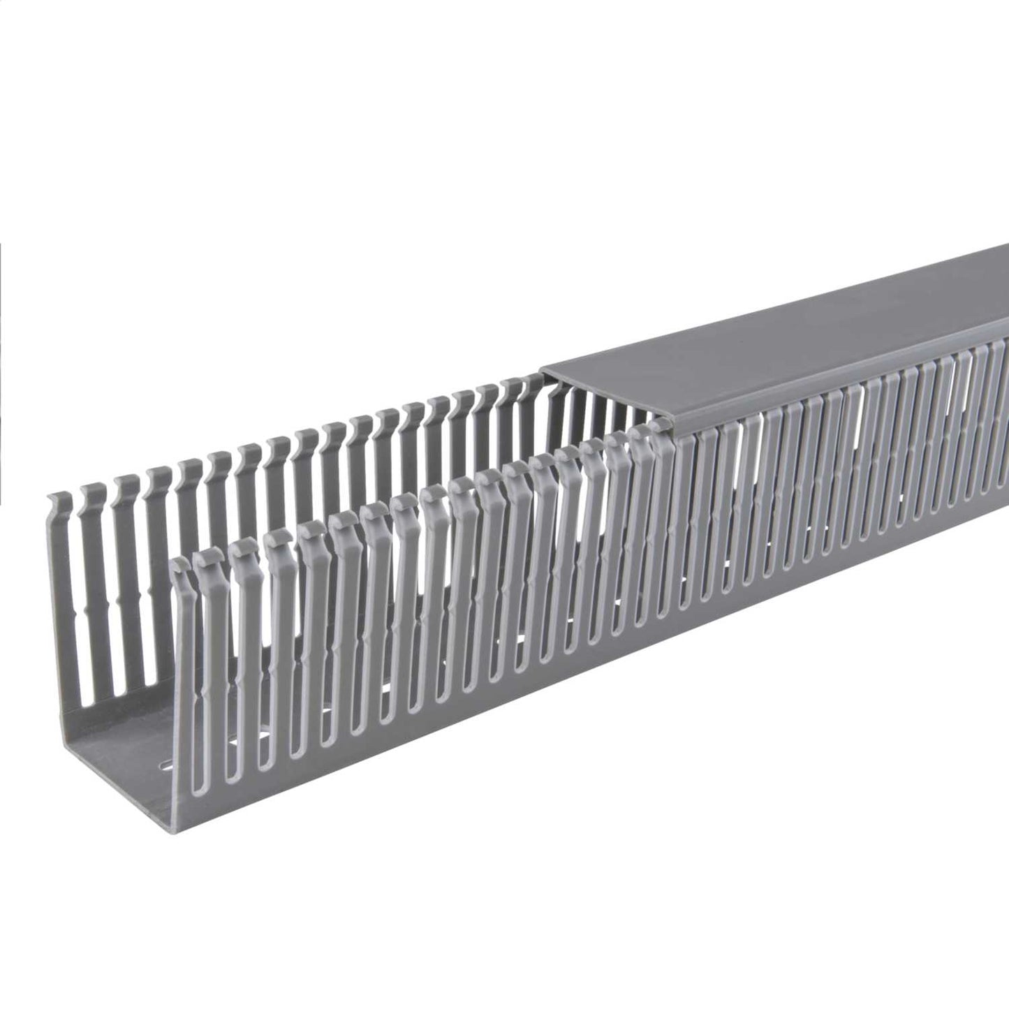 MCG 80mm x 60mm Open Slotted Trunking Grey (2m Length)