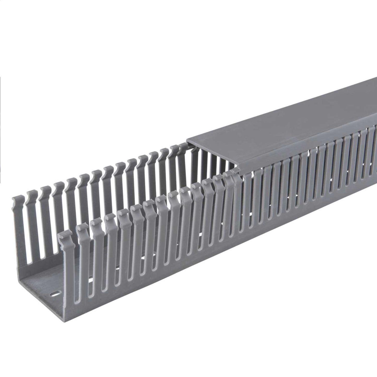 MCG 80mm x 80mm Open Slotted Trunking Grey (2m Length)