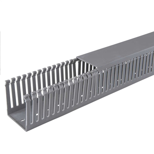 MCG 80mm x 80mm Open Slotted Trunking Grey (2m Length)