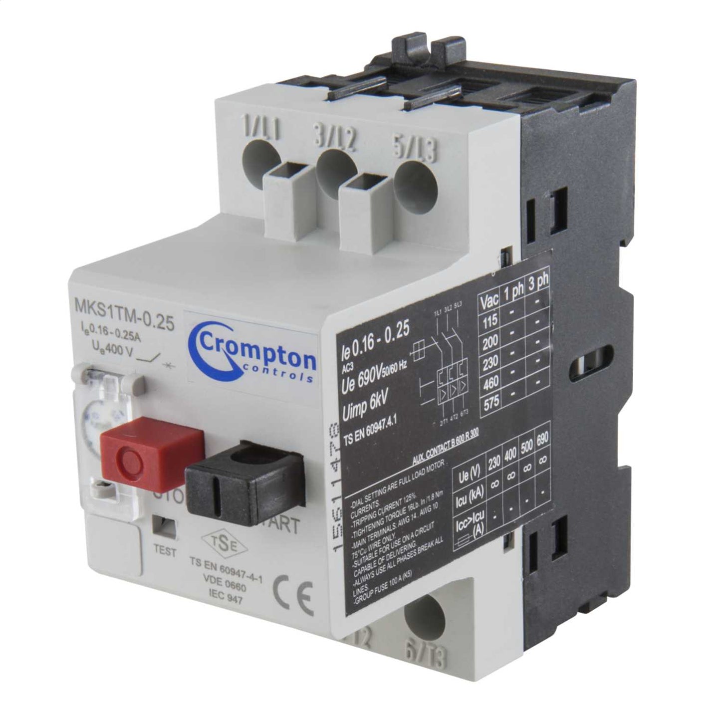 Crompton 0.16 - 0.25A Manual Motor Starter