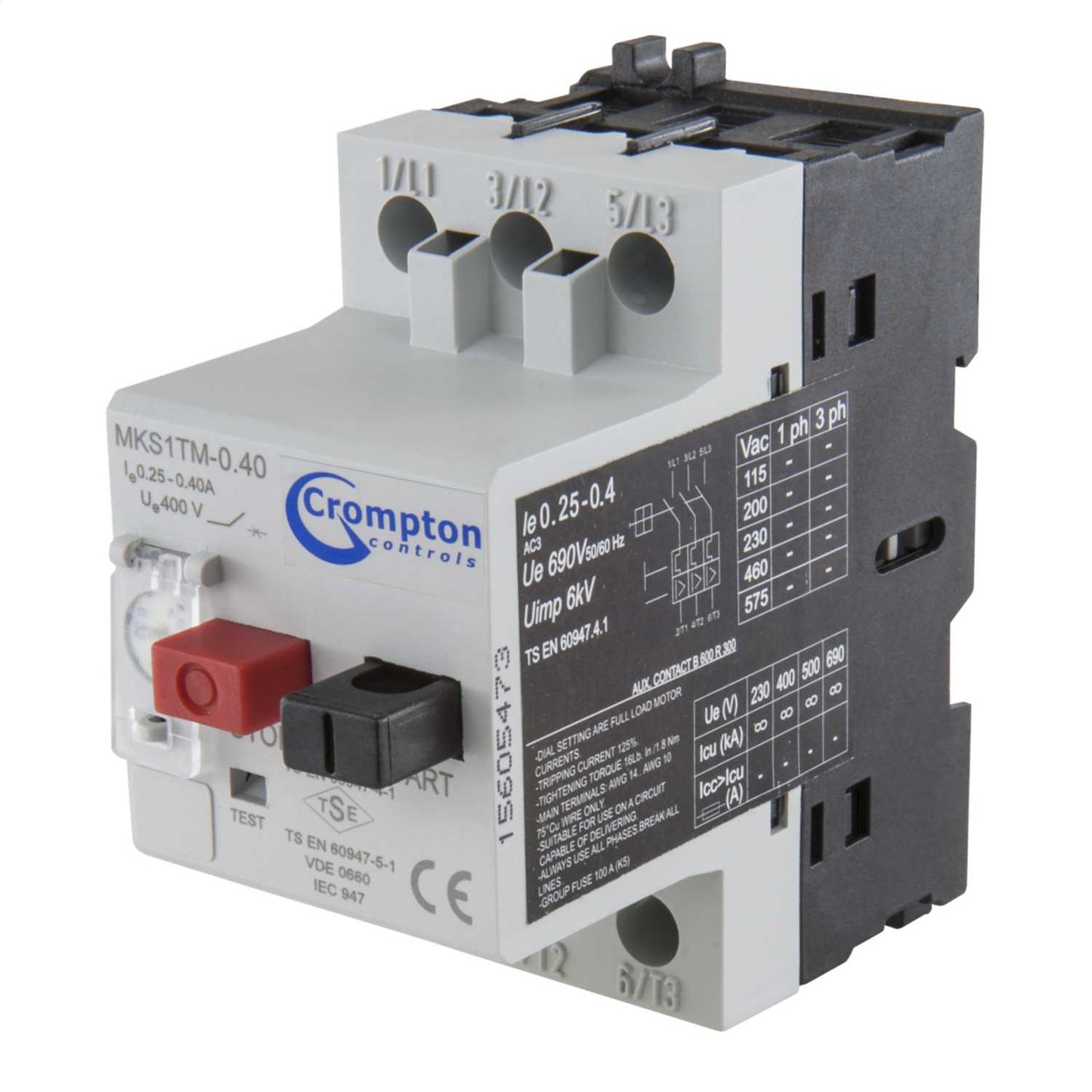 Crompton 0.25 - 0.40A Manual Motor Starter