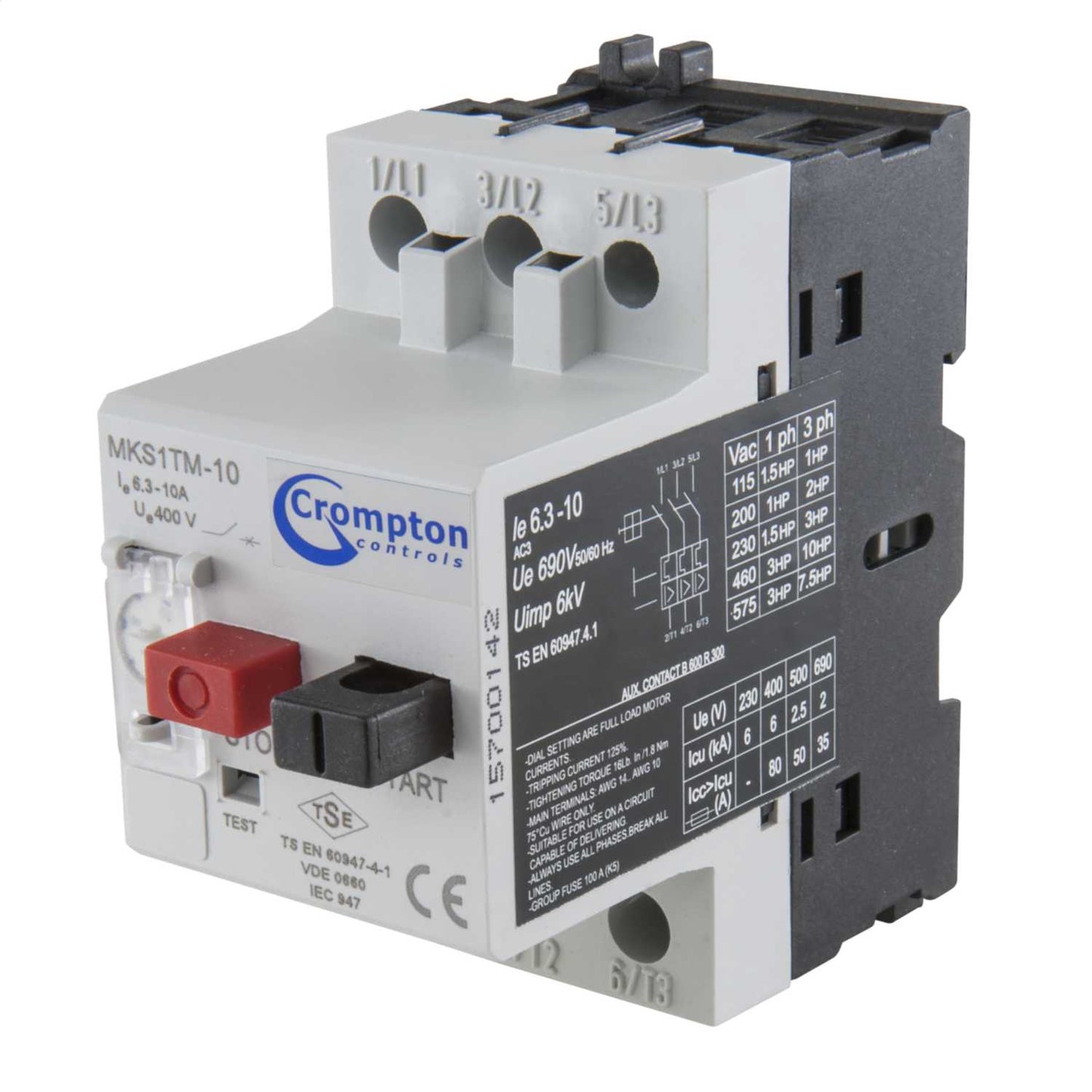 Crompton 6.3 - 10A Manual Motor Starter