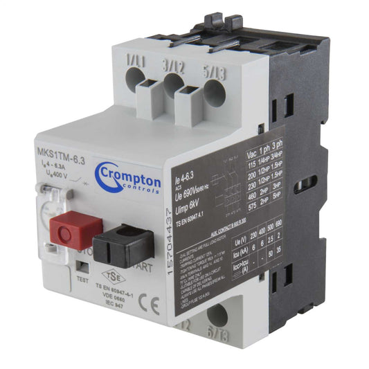 Crompton 4 - 6.3A Manual Motor Starter