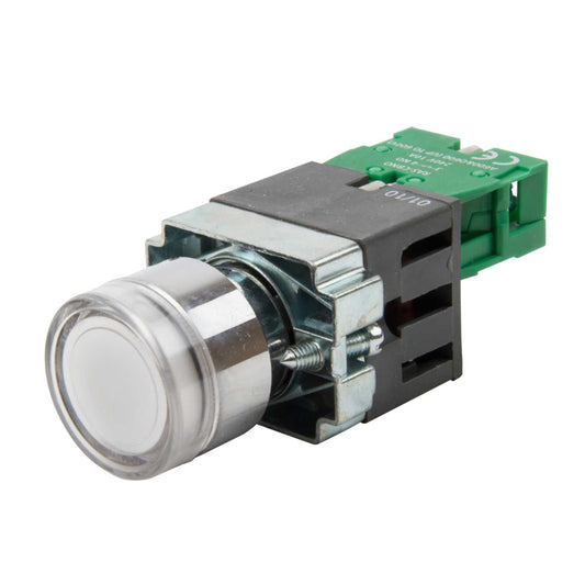MCG Clear Illuminated Pushbutton 1 NO Contact 230V - 110V Diode Lampholder