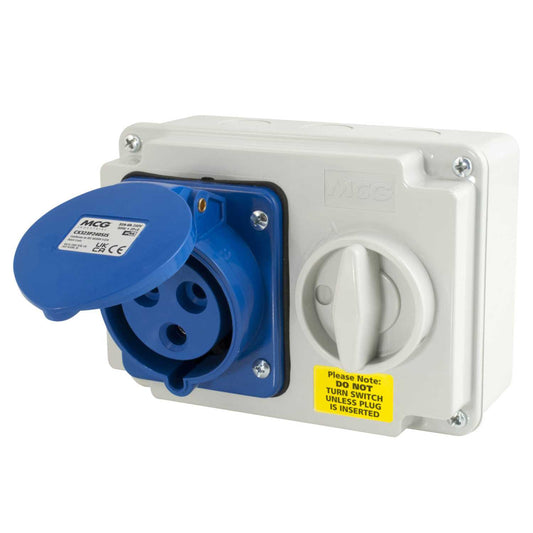 MCG 32A 2P+E 230V Interlocked Switched Socket IP44