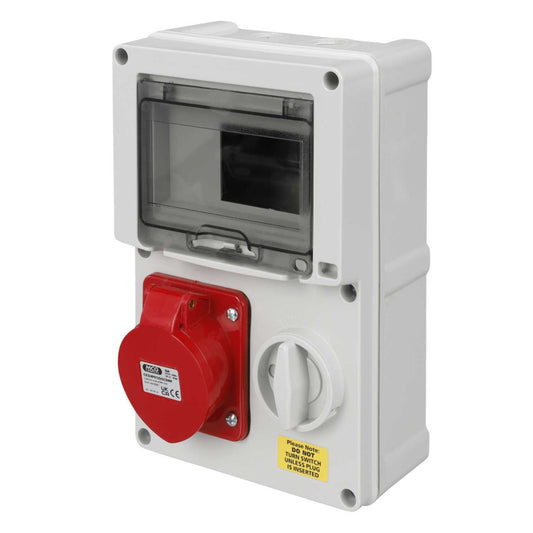 MCG Connexs 32A 3P+E 415V Interlocked Switched Socket with RCD Compartment IP44