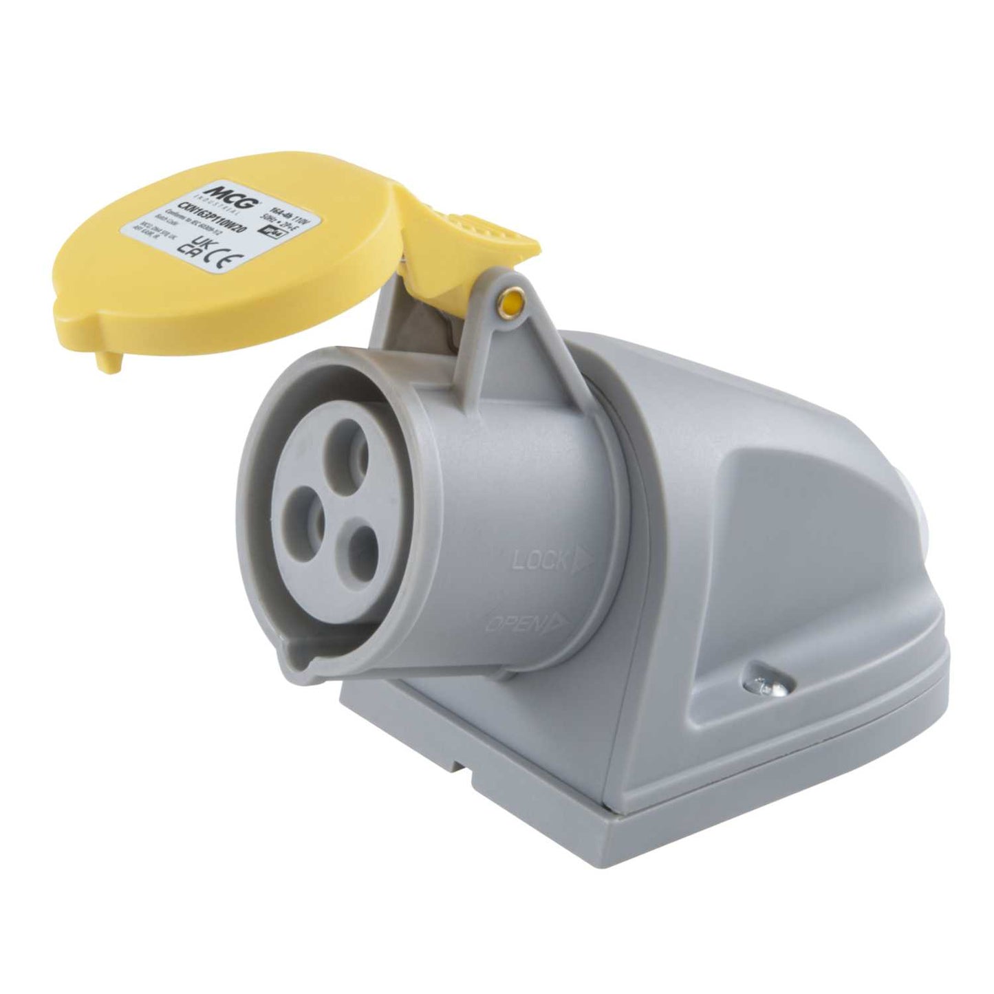 MCG 16A 2P+E 110V Wall Mounted Socket IP44 with 20mm Gland