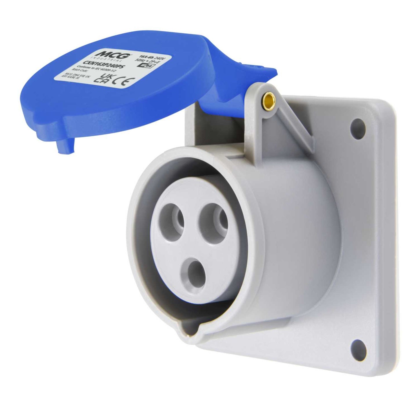 MCG 16A 2P+E 230V Panel Mounted Socket IP44