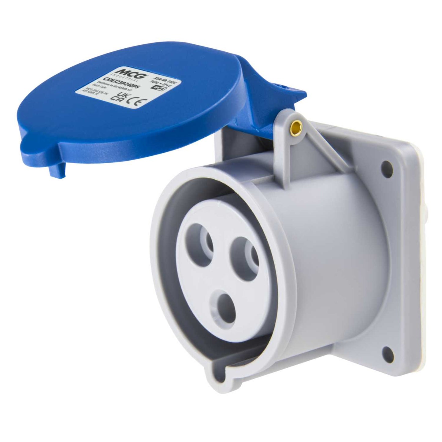MCG 32A 2P+E 230V Panel Mounted Socket IP44