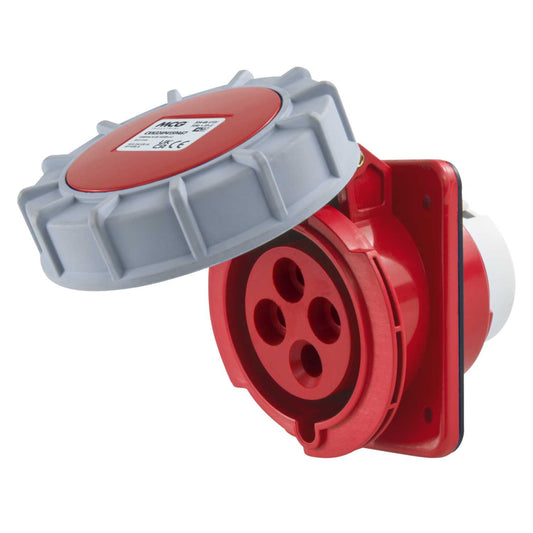 MCG 32A 3P+E 415V Angled Panel Mounted Socket IP67